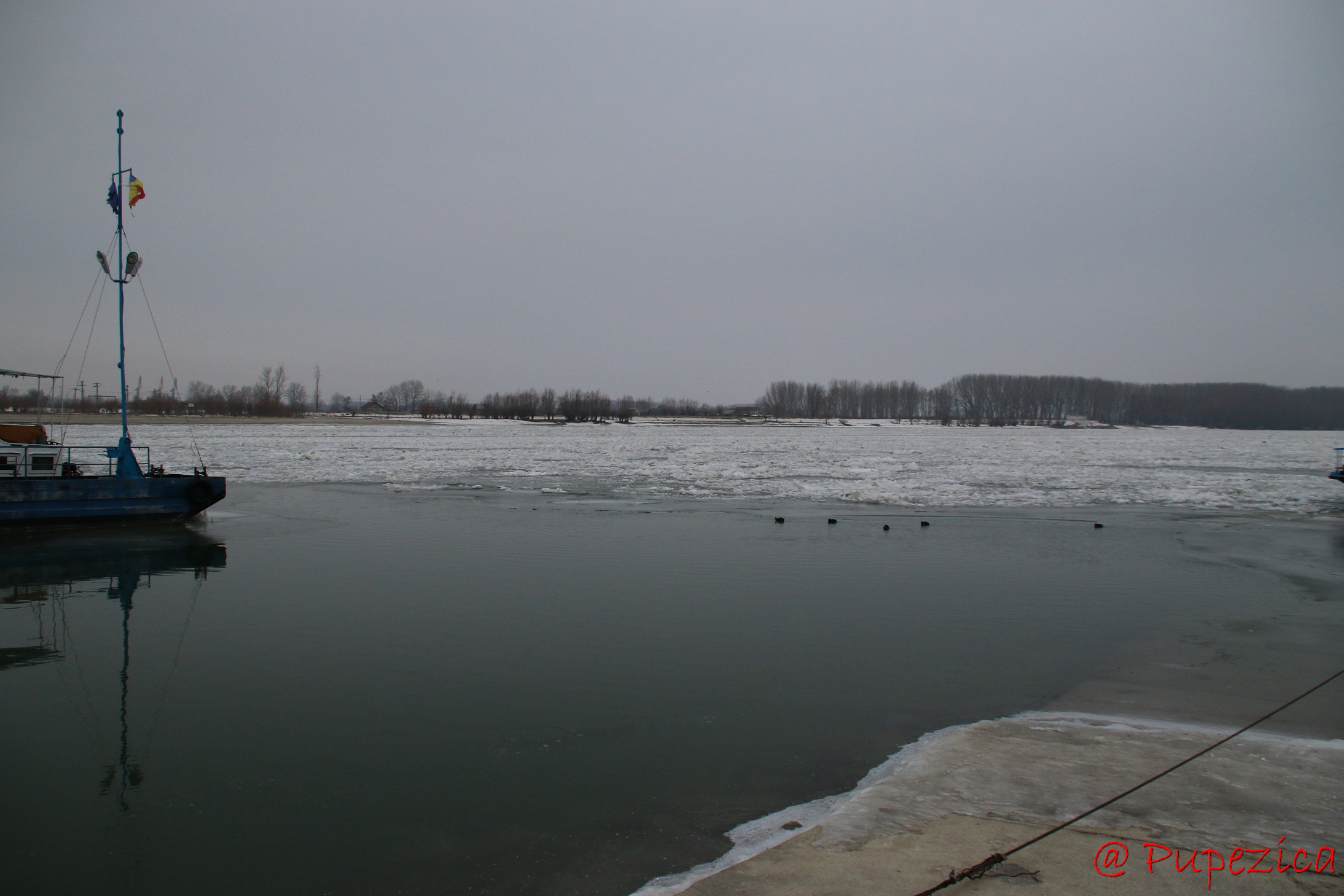 Dunarea inghetata la Port Aval - Tulcea. Ianuarie 2017