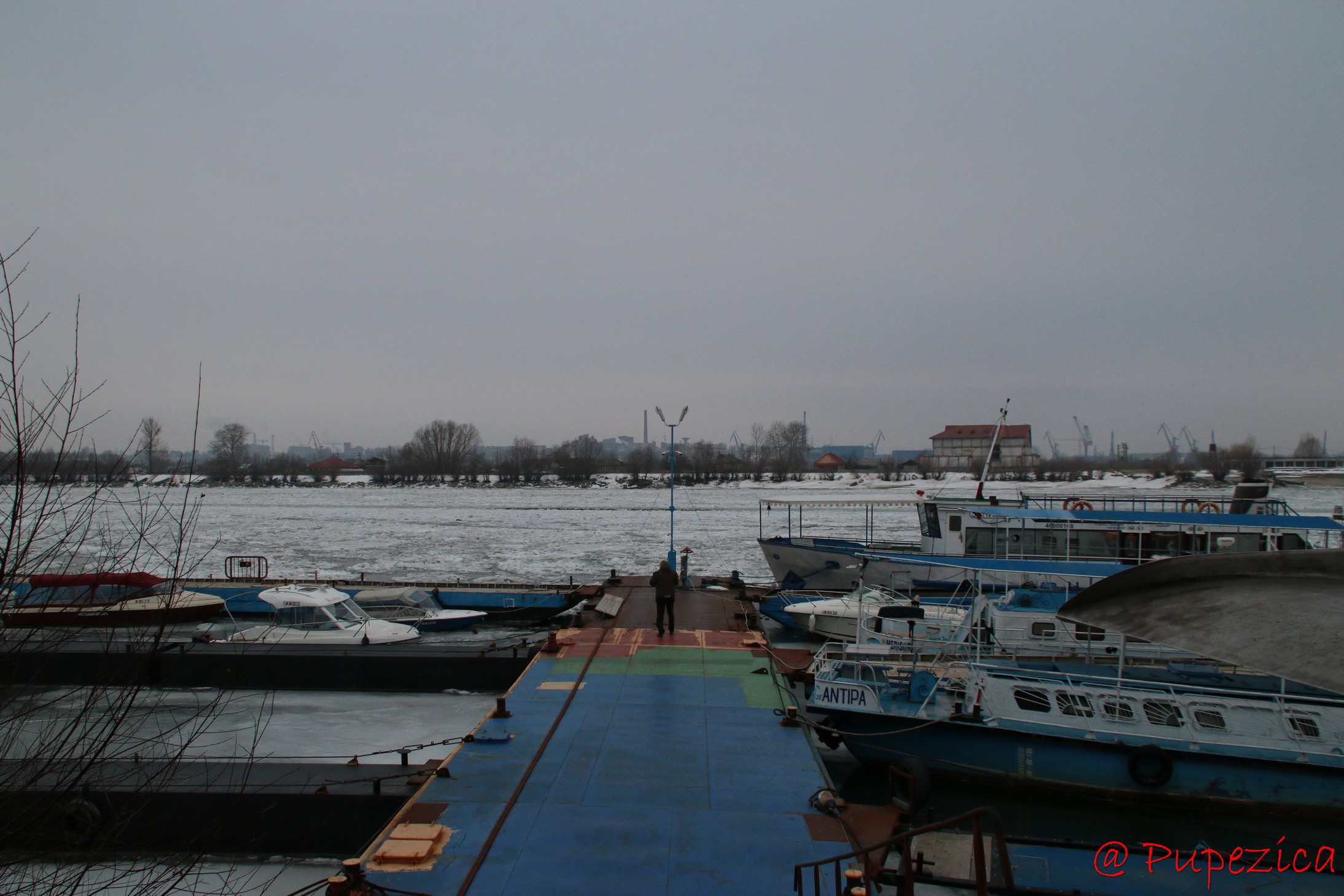 Dunarea inghetata la Port Aval - Tulcea. Ianuarie 2017