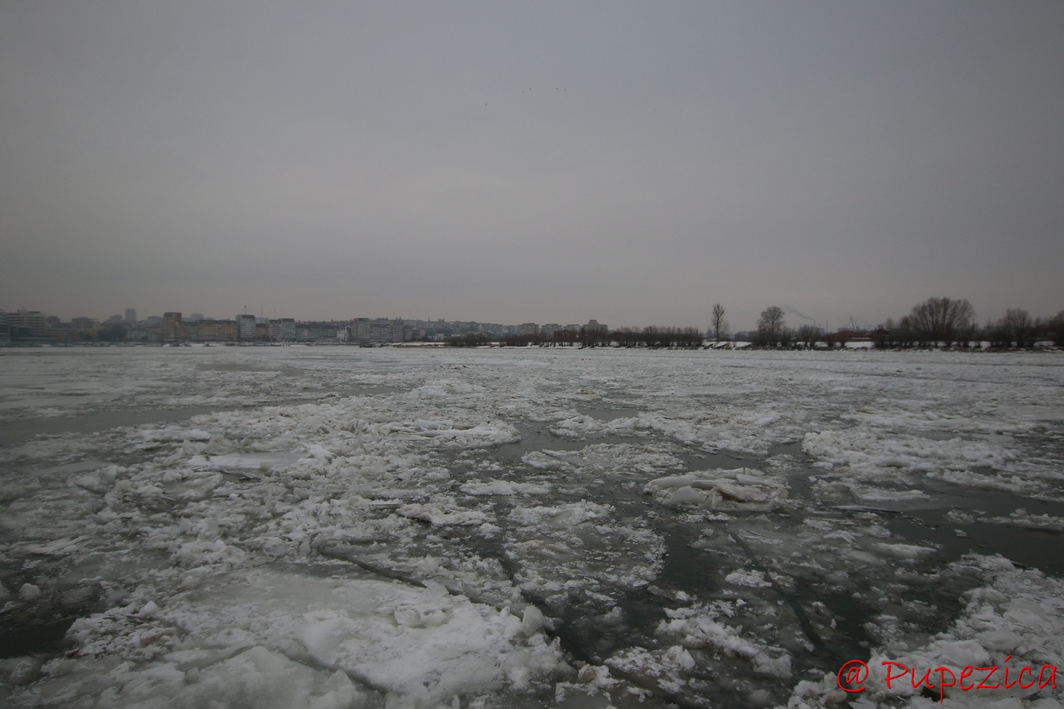 Dunarea inghetata la Tulcea - Port Aval. Ianuarie 2017. Sloiuri