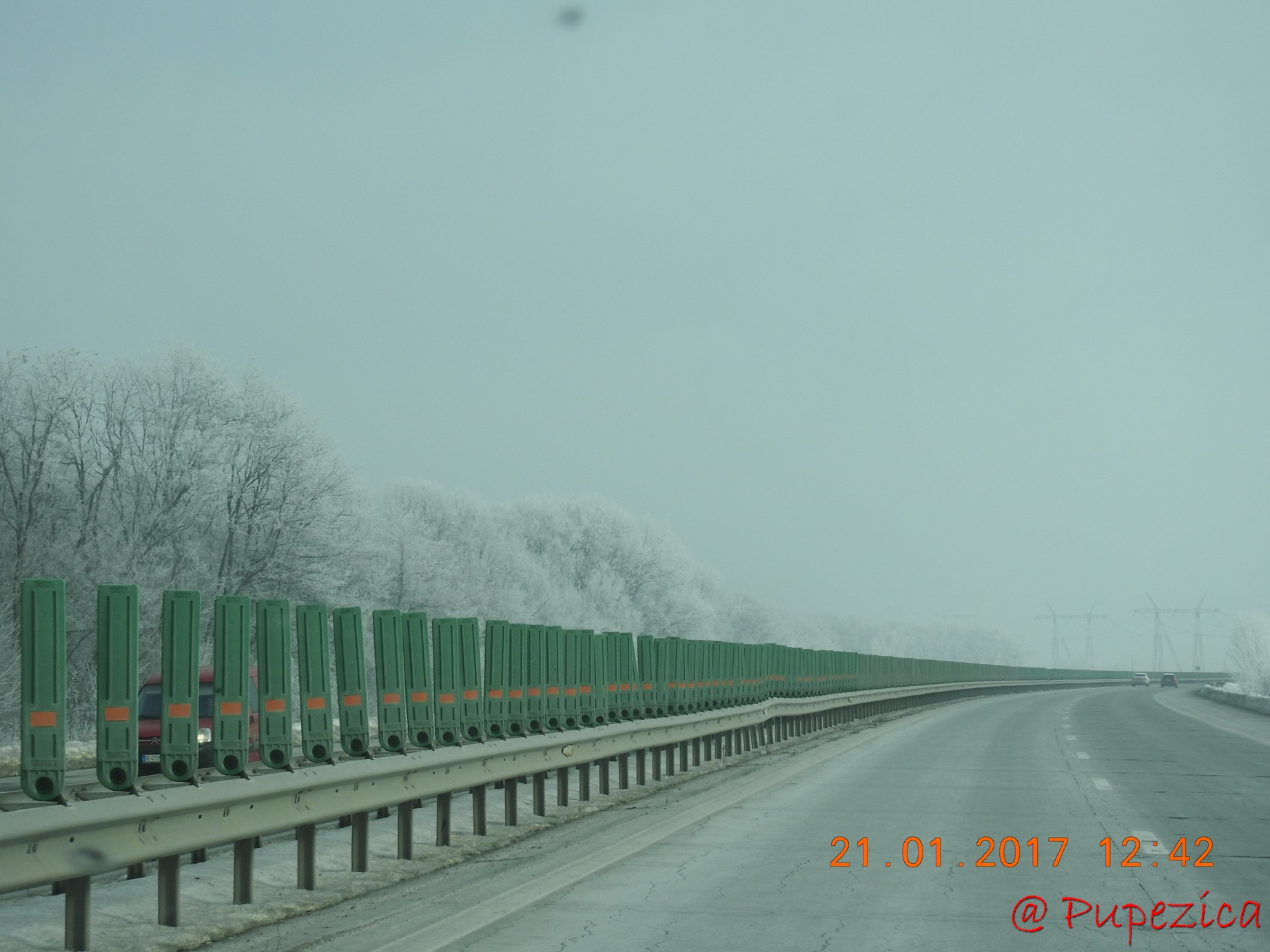 Autostrada Soarelui iarna in drum spre Delta Dunarii