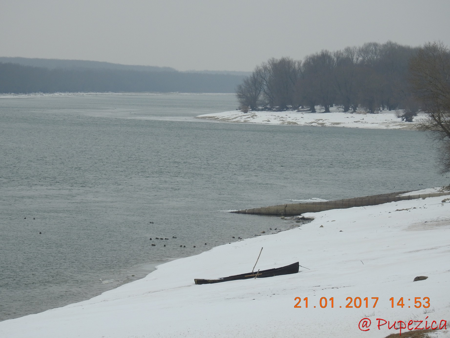 DJ223 - Drumul Frumos catre Delta Dunarii, iarna. Ianuarie 2017. Dunarea la Capidava