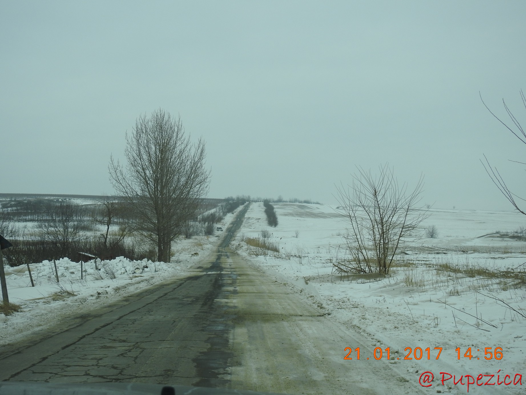 DJ223 - Drumul Frumos catre Delta Dunarii, iarna. Ianuarie 2017 